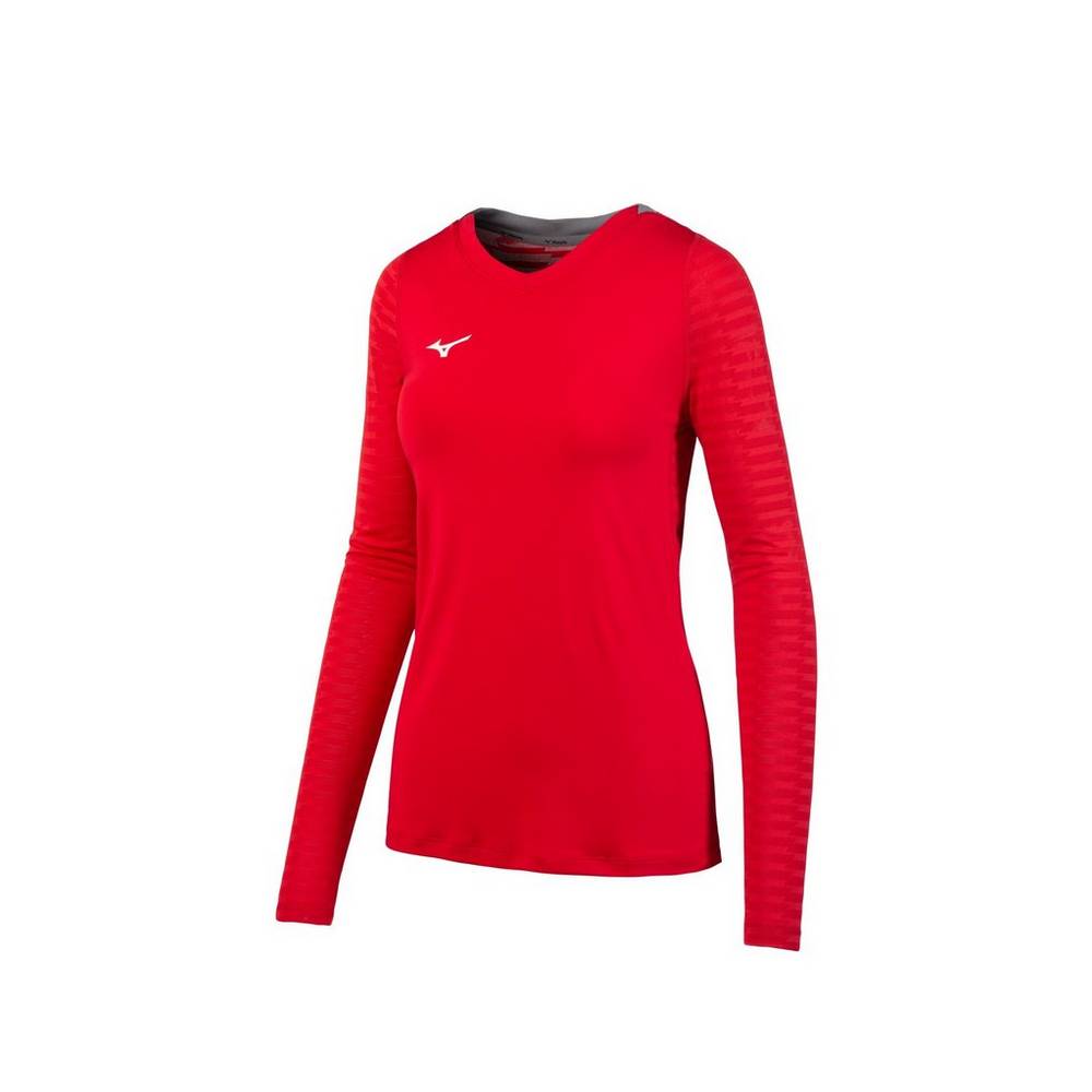 Mizuno United Long Sleeve Női Mezek Piros VFT016257